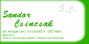 sandor csincsak business card